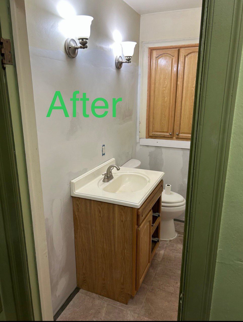 After Install sink and toilet