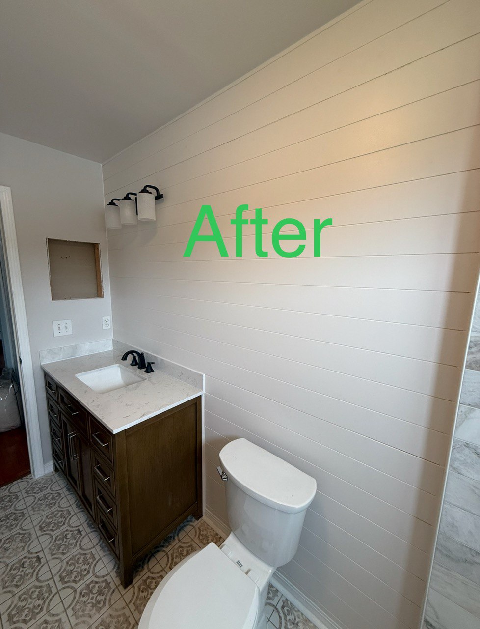 After Installing The New Sink and Toilet