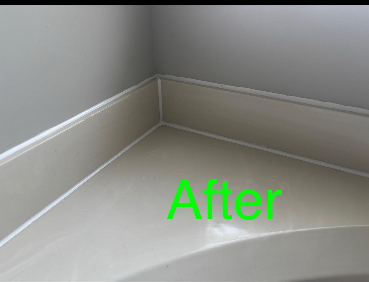 After Caulking Bathtub Edges