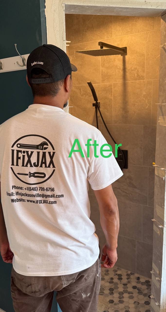 After Installing Tiles for the Door Edges