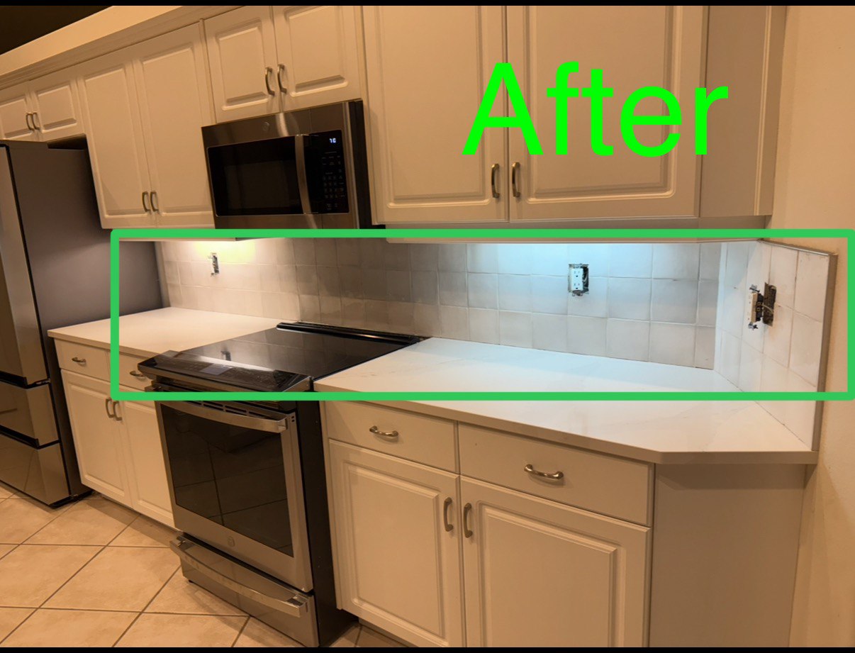 After Installing Backsplash Tiles