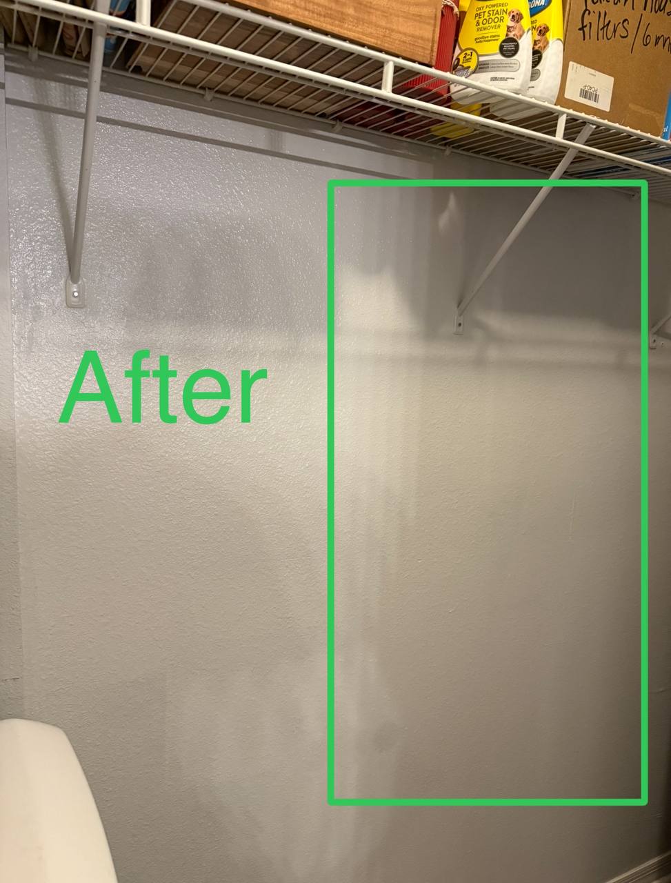 After Cleaning Scratches in The Wall