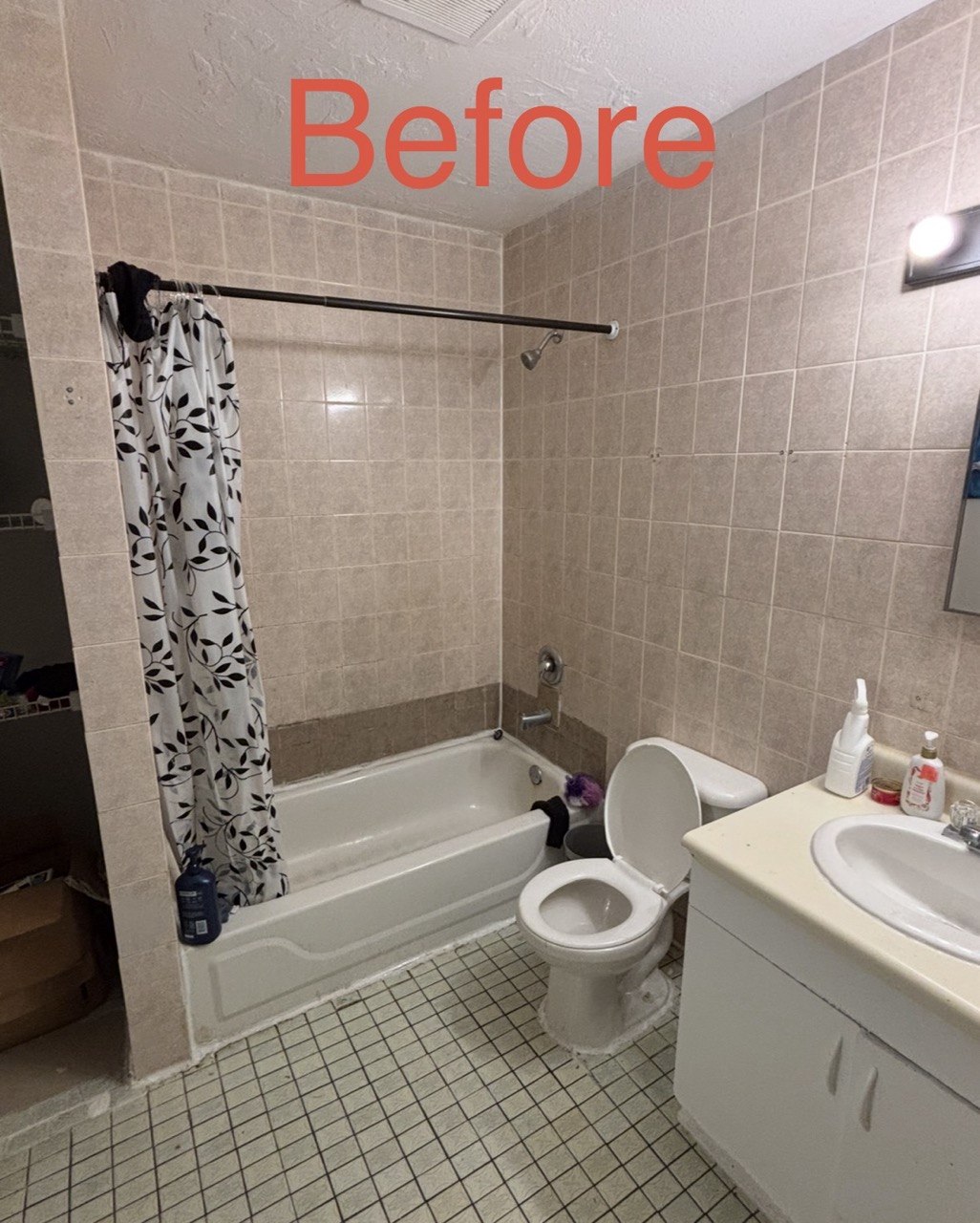 Before Redesigning Bathroom Tiles