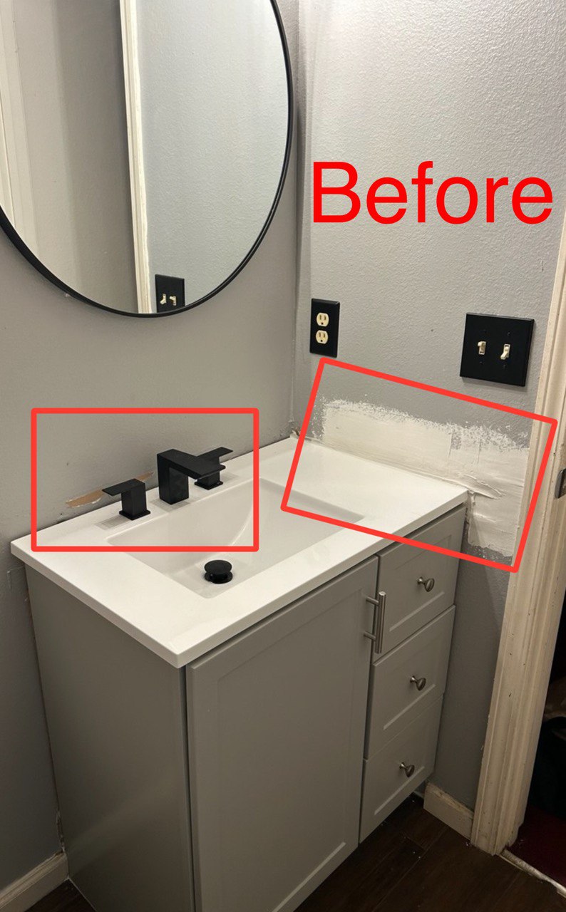 Before Caulking Sink Edges