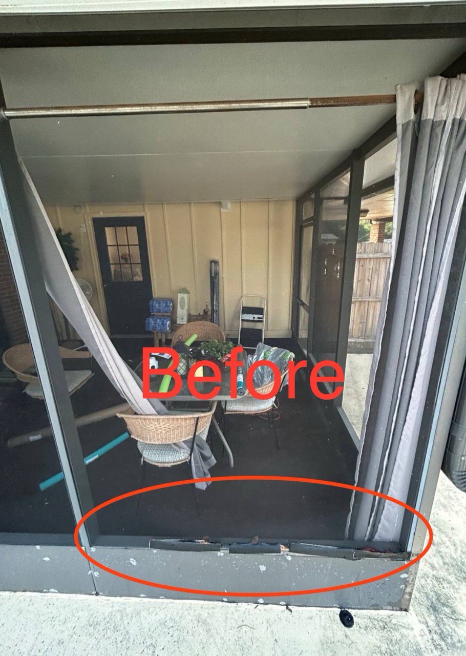 Before Repairing Patio Enclosure