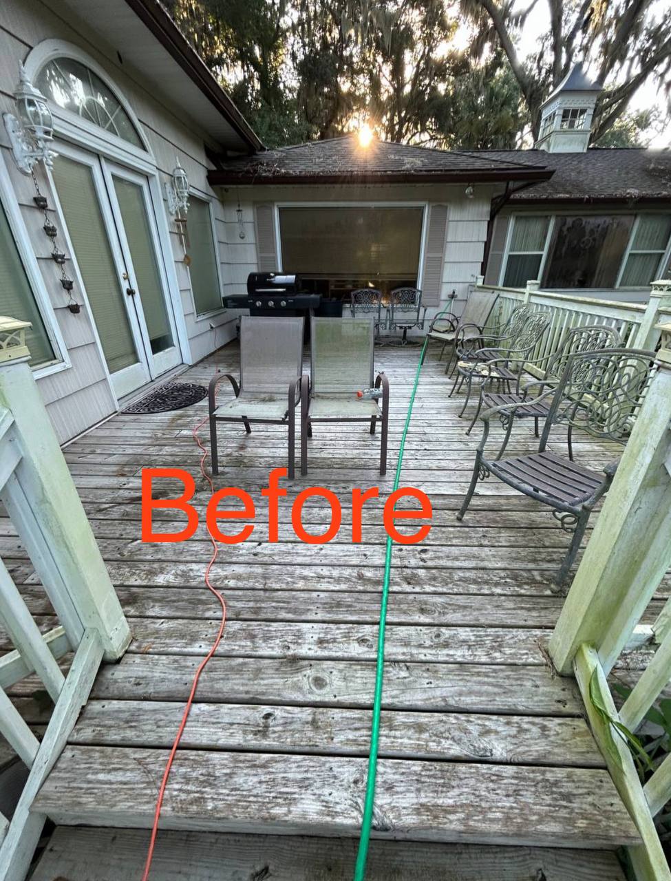 Before Applying Stain to the Patio Floor
