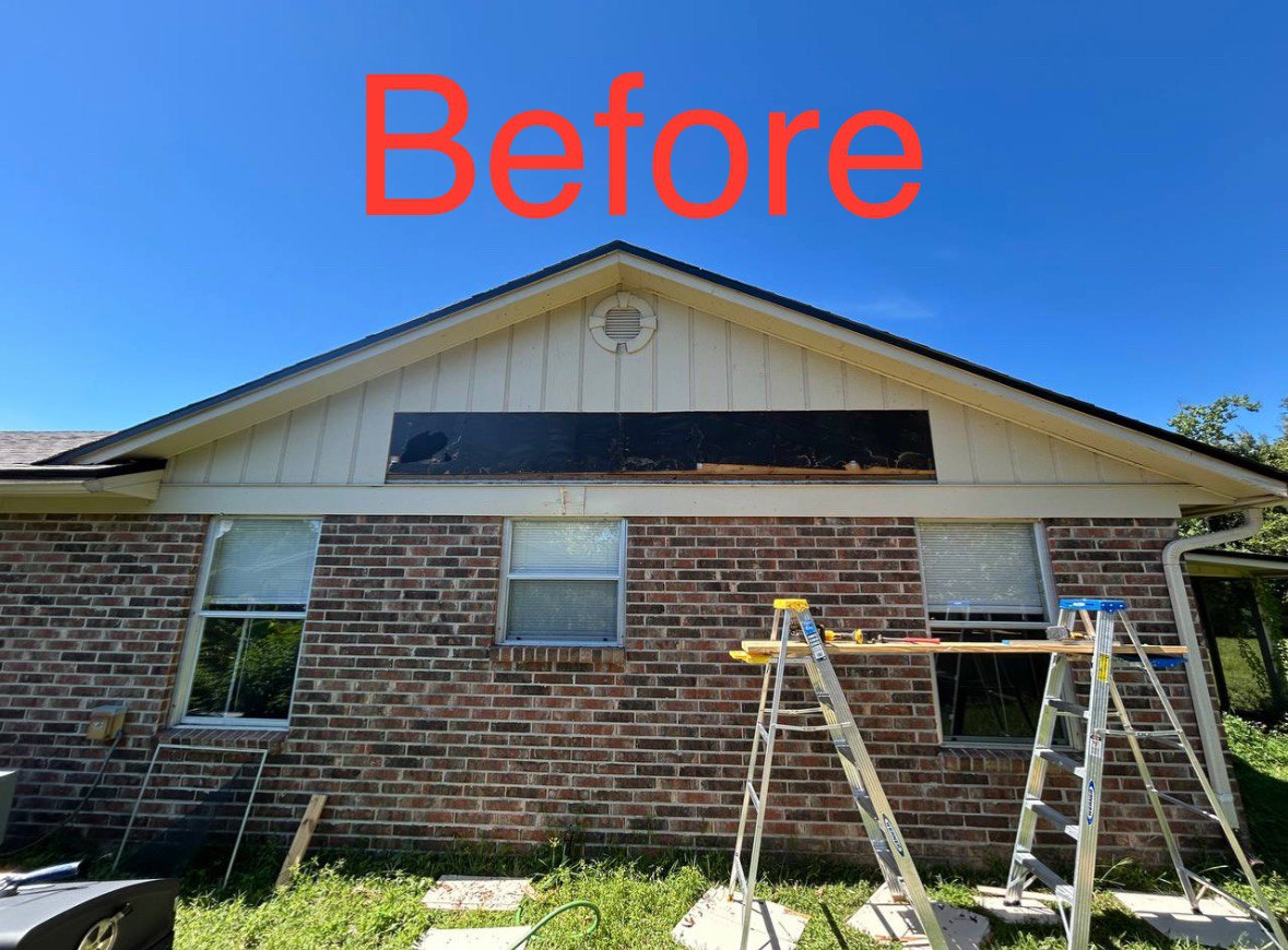 Before Panel Removal and Painting the Gable