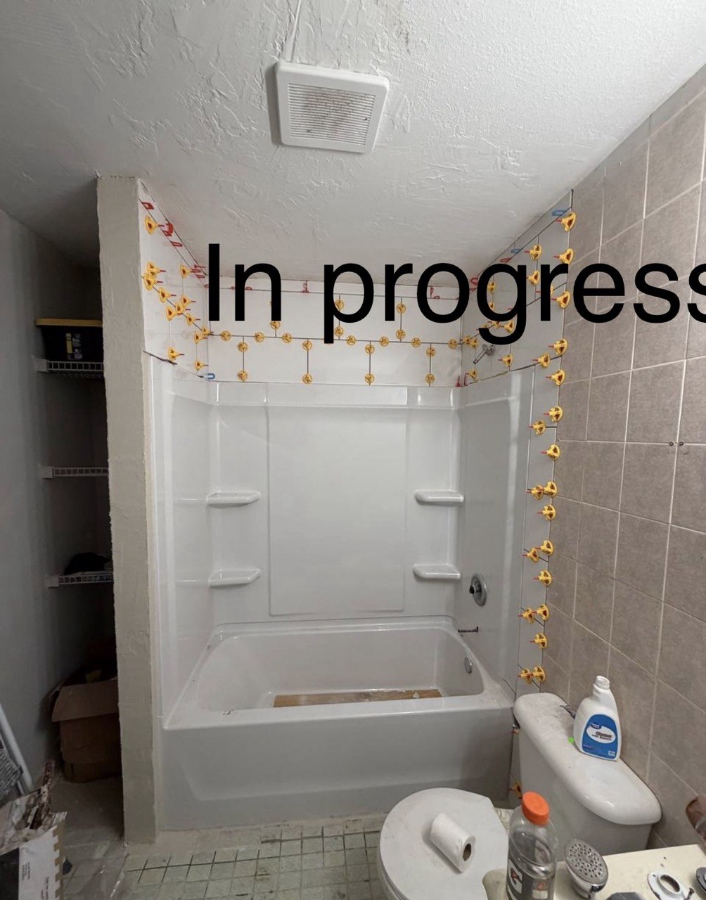 In Progress Redesigning Bathroom Tiles