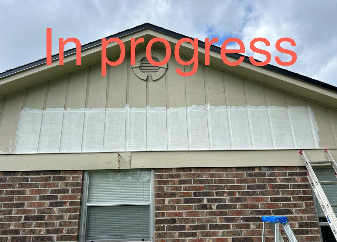In Progress Panel Removal and Painting the Gable
