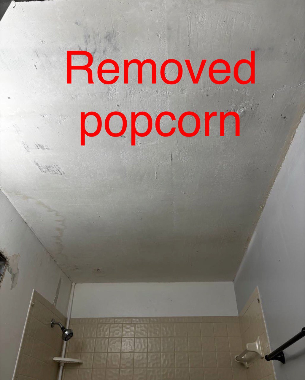 In Progress Painting Bathroom Ceiling