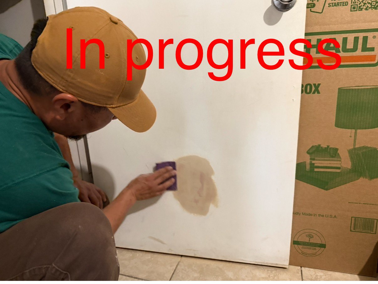 In Progress Fixing Hole in The Door